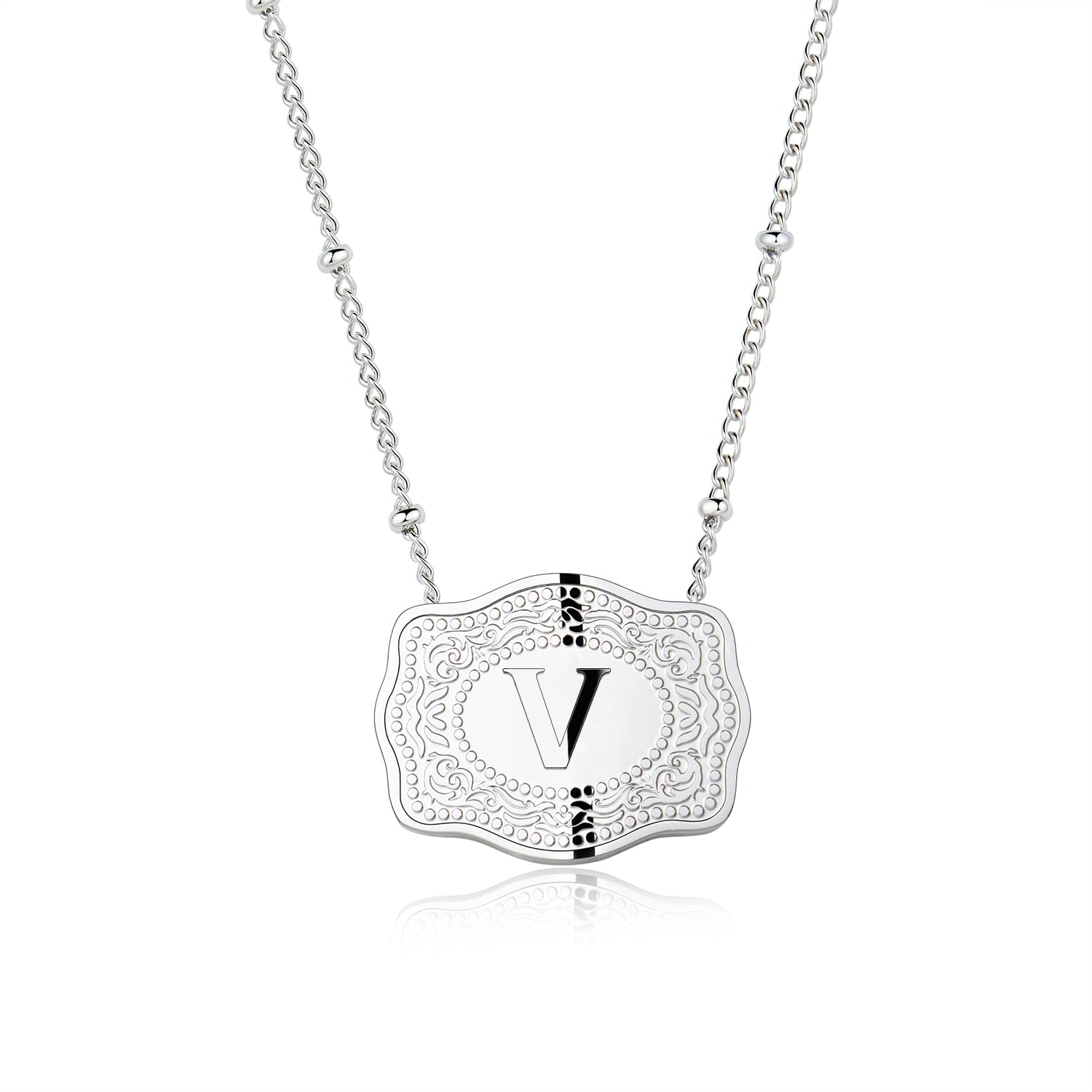 Maliben | Dainty Belt Buckle Letter Initial Necklaces