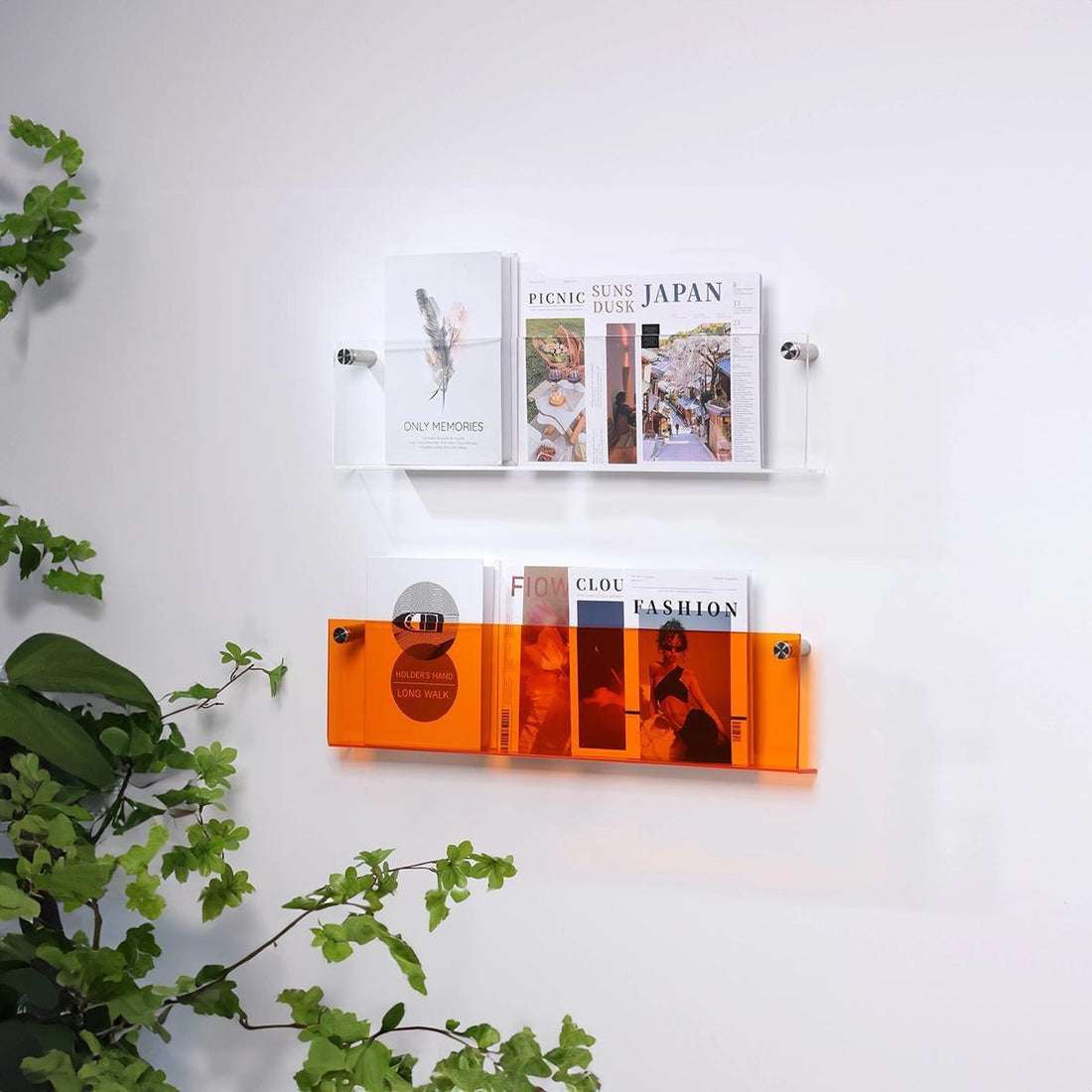 Maliben | Acrylic Wall-Mounted Floating Magazine Rack