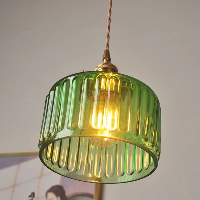 Maliben | Adjustable Vintage Crystal Pendant Lamp Glass Cylinder