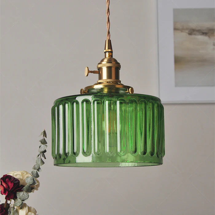 Maliben | Adjustable Vintage Crystal Pendant Lamp Glass Cylinder