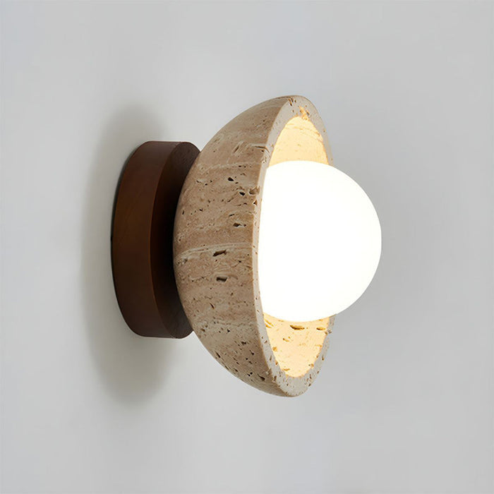 Maliben | Boho Travertine Natural Stone Led Wall Lamp
