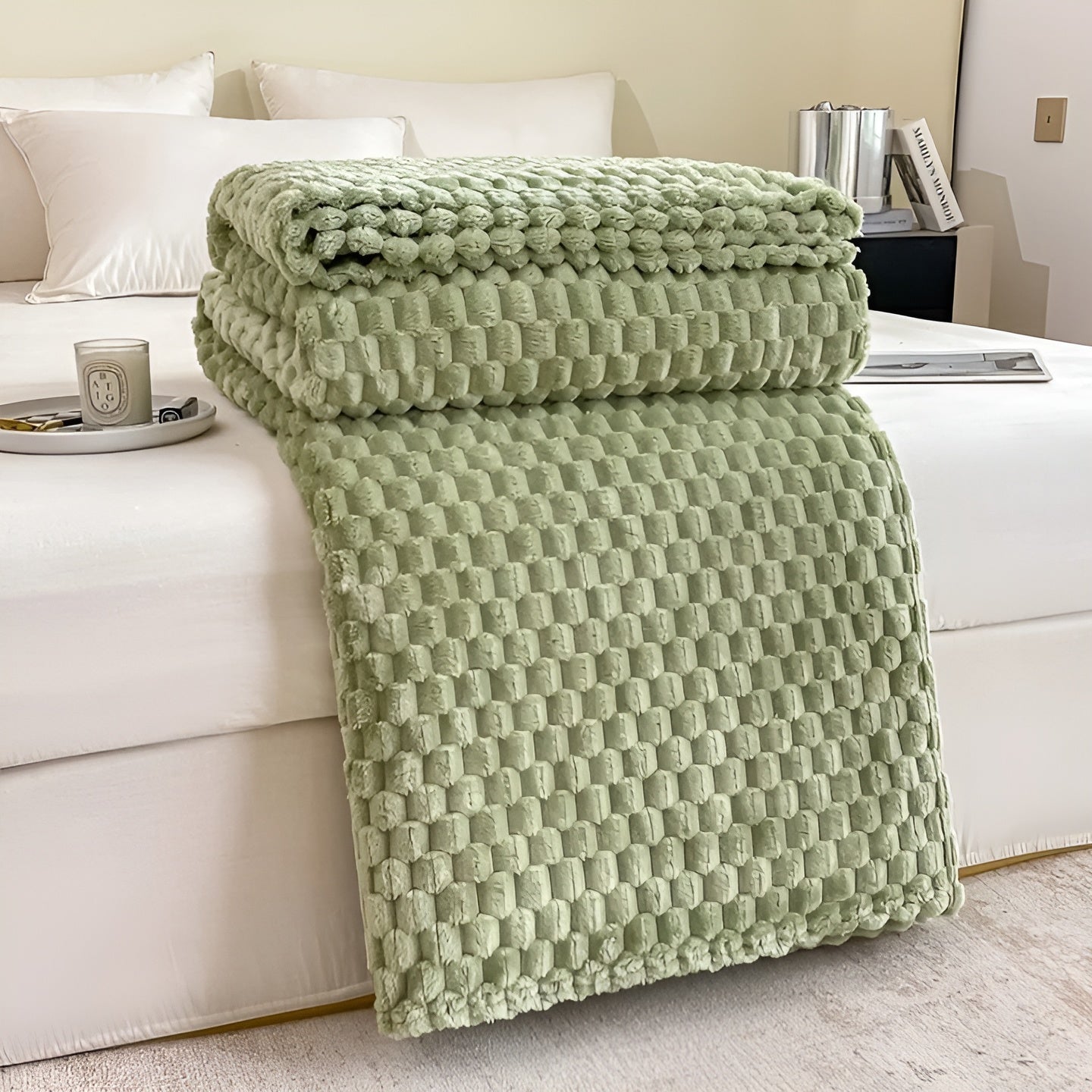 Maliben | Cozy Blanket Nordhavn | Super Soft & Heat Insulating | Easy Care | Microfiber Gray