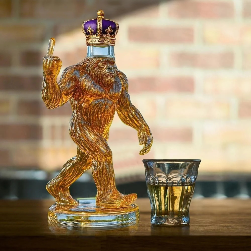 Maliben Bigfoot Whiskey Decanter — Novelty Glass Bottle