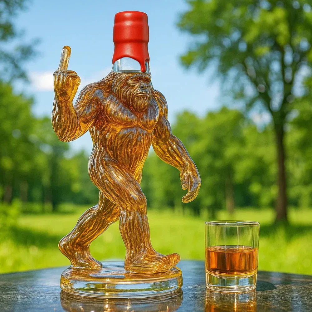 Maliben Bigfoot Whiskey Decanter — Novelty Glass Bottle