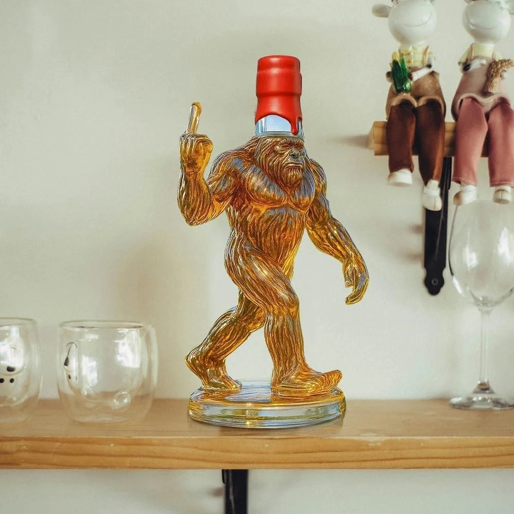 Maliben Bigfoot Whiskey Decanter — Novelty Glass Bottle