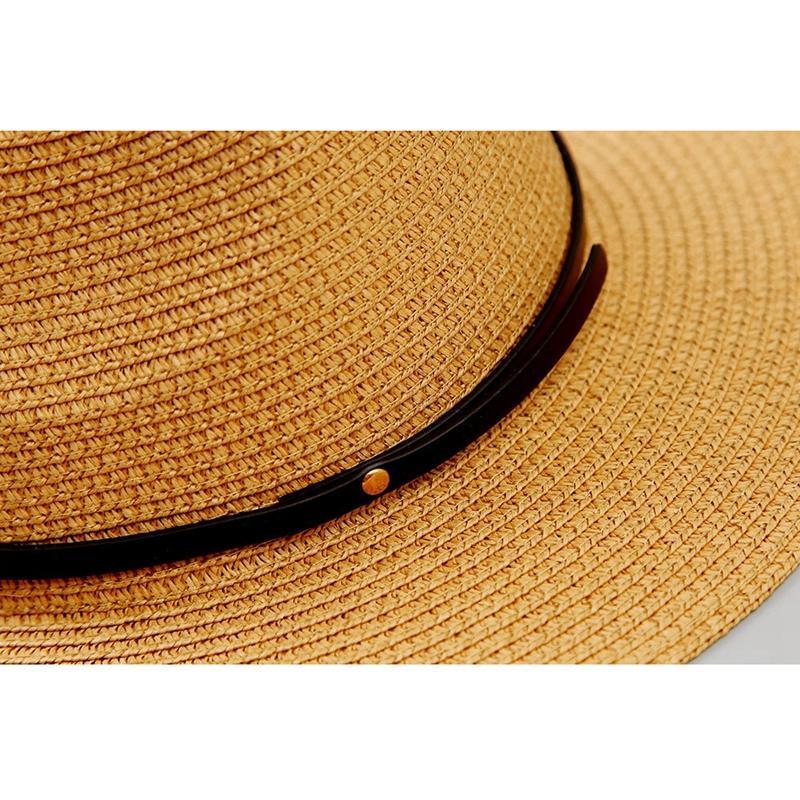 Maliben | Women's Wide Brim Straw Panama Roll Up Hat