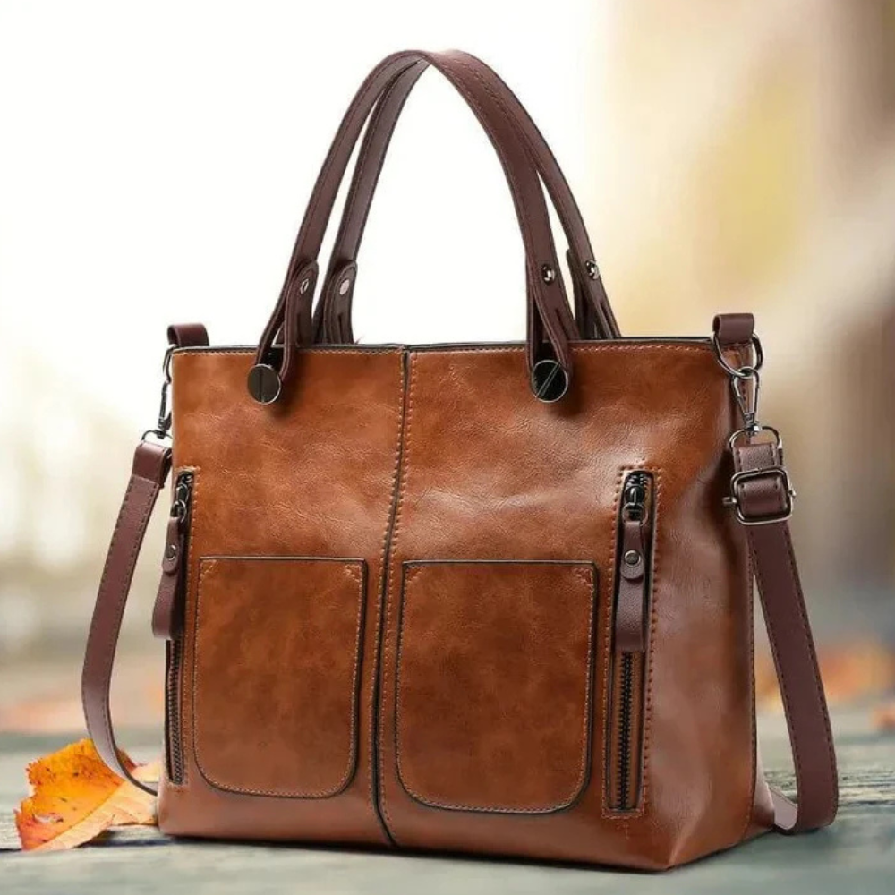 Maliben | Women’S Leather Tote Handbag Shoulder Crossbody Multi Compartments