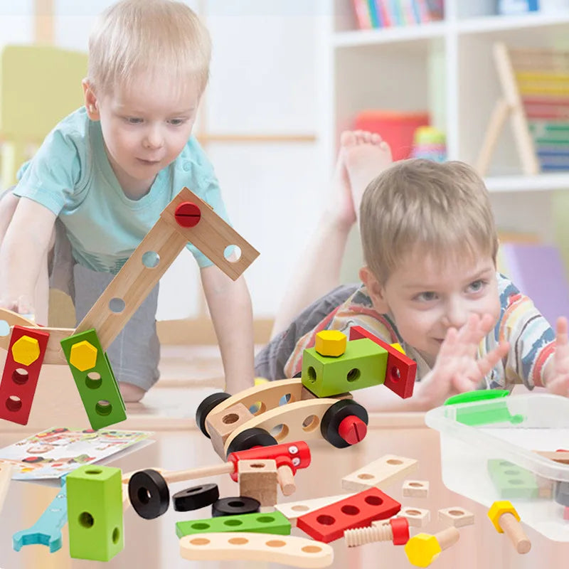 Maliben | Ecotoys TInyfix | Discover The Little Handyman in Your Child! - Wooden Tool Box Playset
