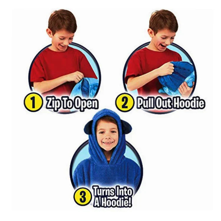 Maliben | Snugglepals | Cozy ComFort - 2-In-1 Kids Animal Hoodie Cushion Toy for Winter