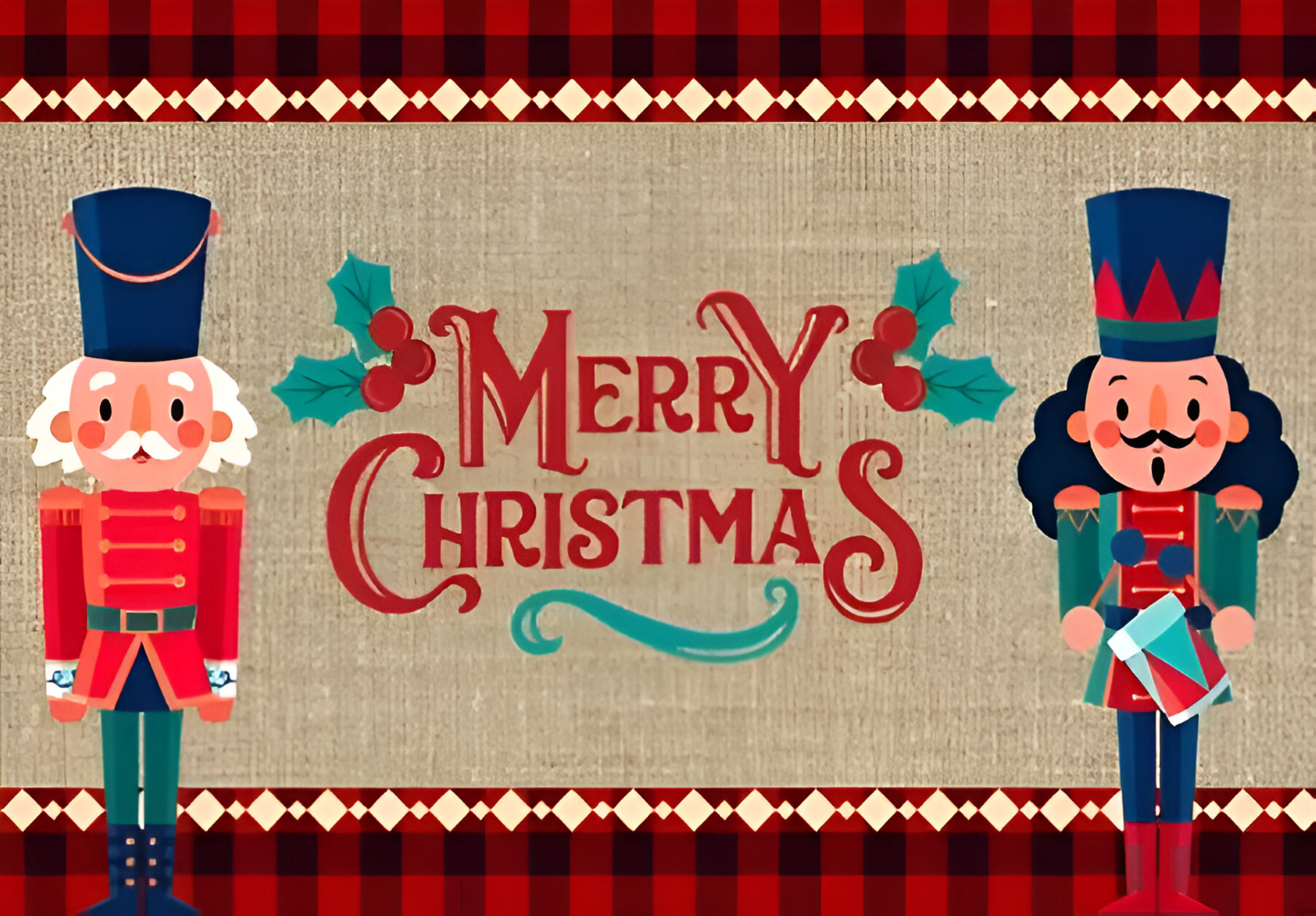Maliben | Winterglow Christmas Doormat | Nutcracker Motif | Non-Slip & Washable | For Indoor & Outdoor