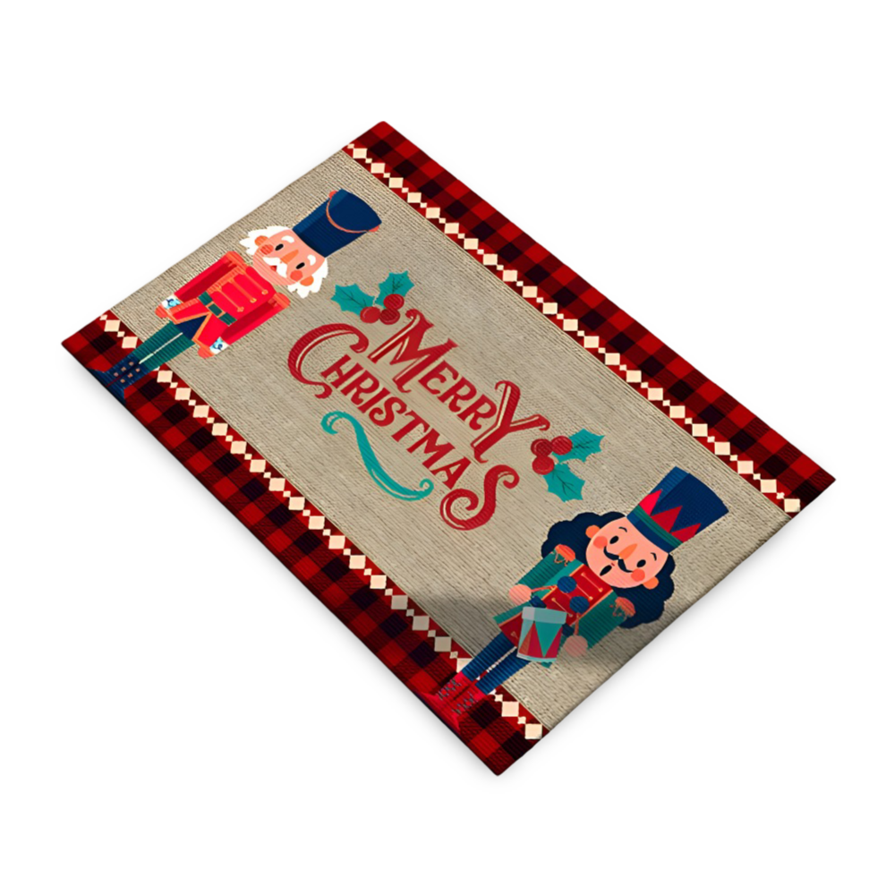 Maliben | Winterglow Christmas Doormat | Nutcracker Motif | Non-Slip & Washable | For Indoor & Outdoor