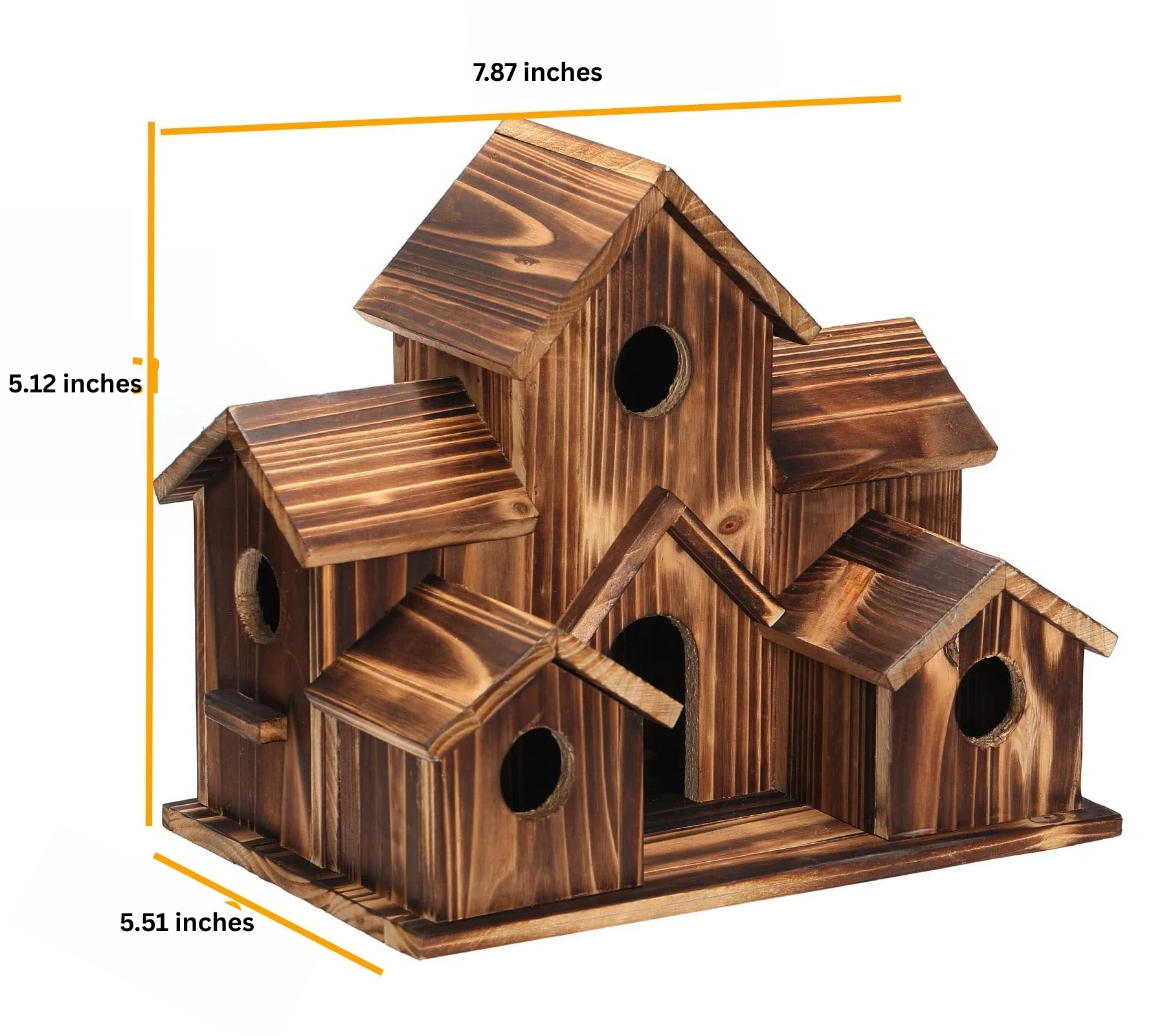Maliben | Handcrafted Wooden Birdhouse Tree Birdhouse With 6 Holes