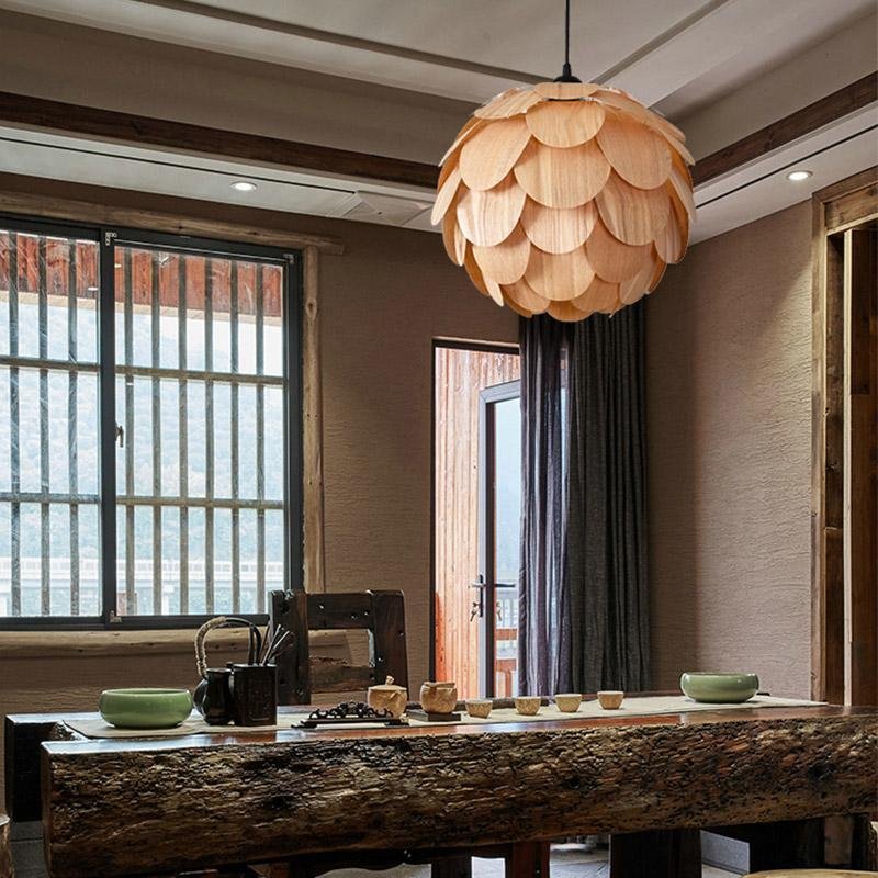 Maliben | PIneappleglow Pendant Light - Luxurious Wooden Pendant Light in Pineapple Shape
