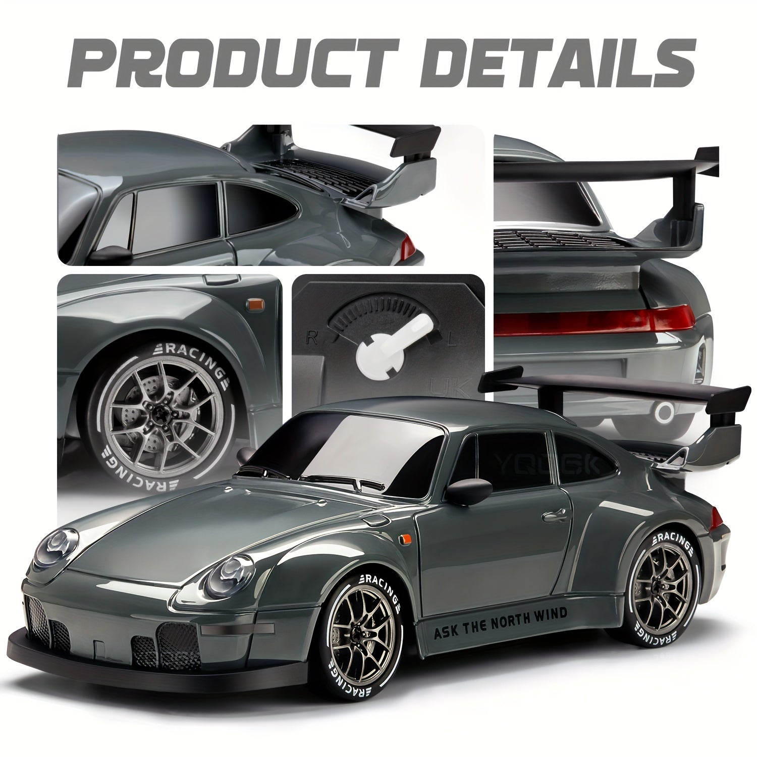 Maliben | Ultimate 1:24 Rc Drift Car With Led Wheels – Rechargeable 4wd Racing Toy