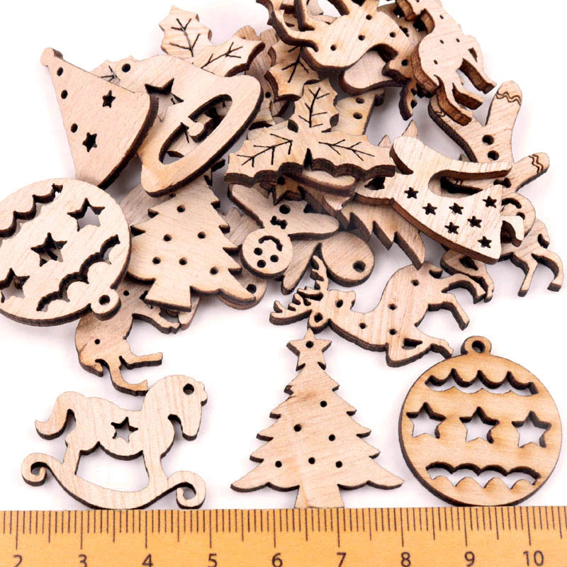 Maliben | Wooden Winter Happy Christmas Ornaments