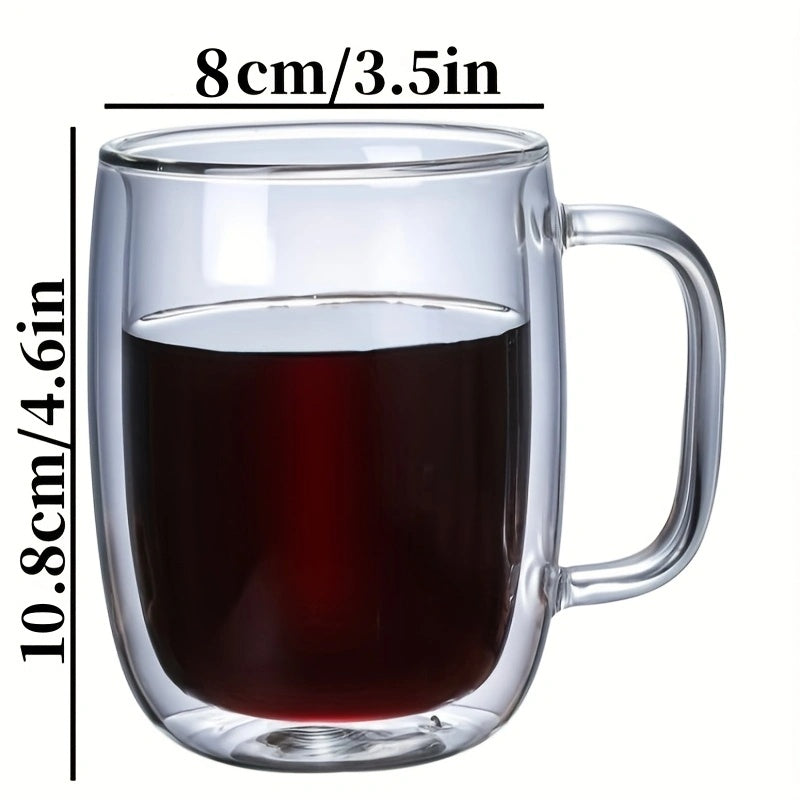 Maliben | Thermosip Double-Walled Glass Mug – Borosilicate Glass, Heat Resistant & Elegant