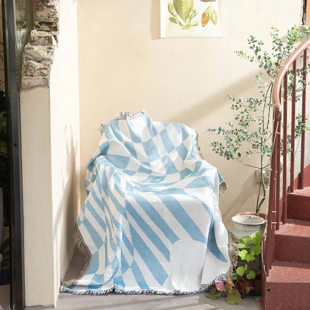 Maliben Abstract Woven Wall Tapestry Throw Blanket