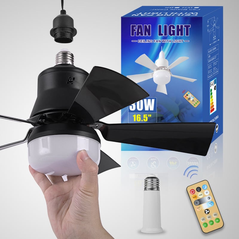 Maliben | 2-In-1 Portable Ceiling Fan & Light With Remote Control