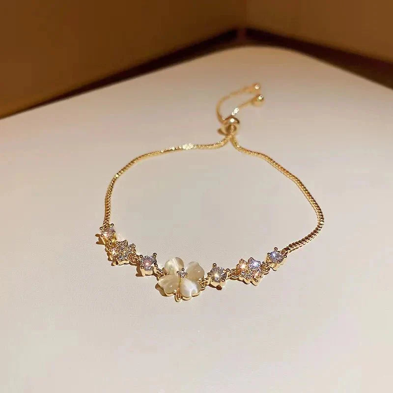 Maliben | Adjustable Lucky Four Leaf Clover Bracelet