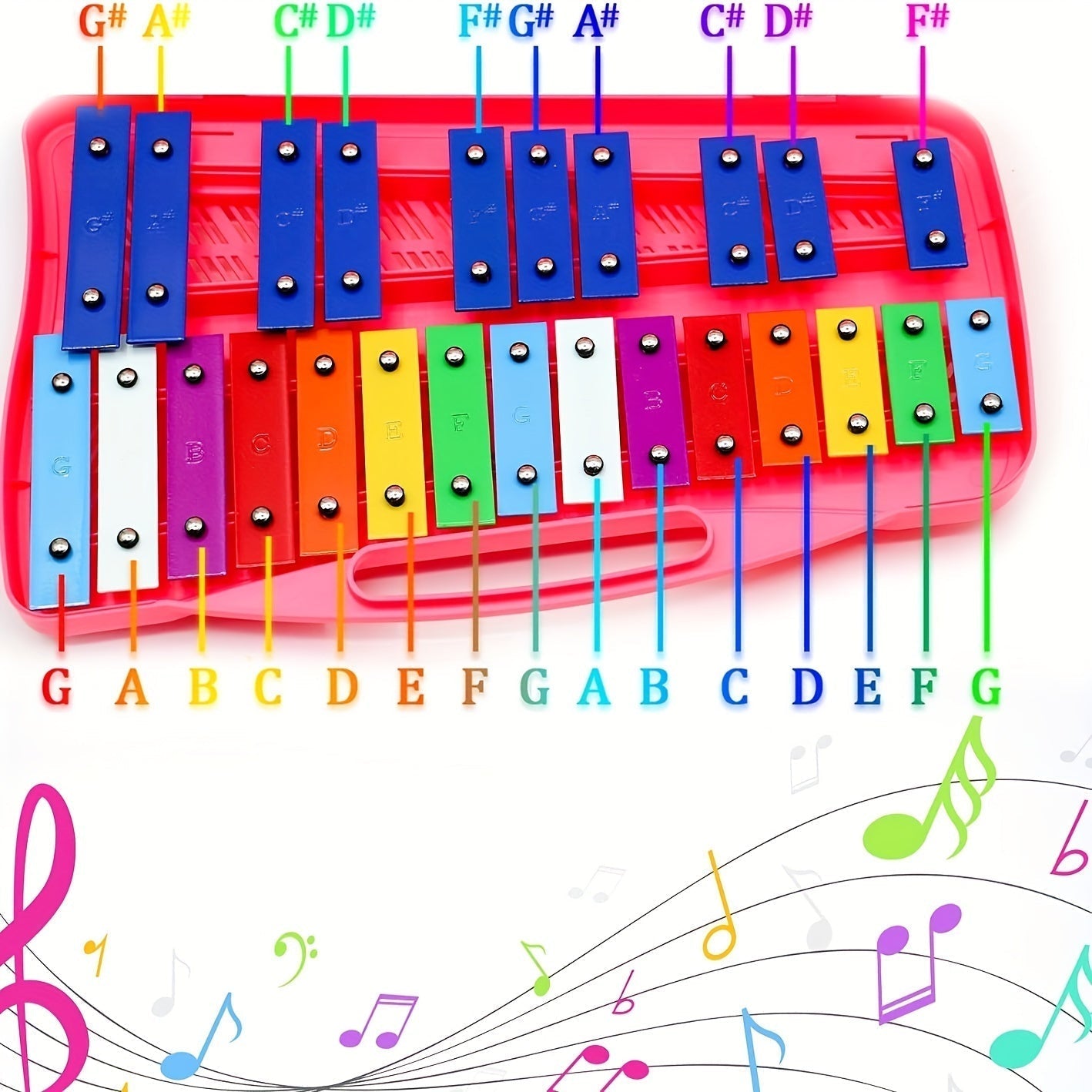 Maliben | Xylofun | Musical Discovery - Colorful Xylophone With Carry Case