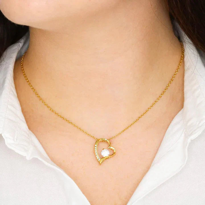 Maliben | Eternalbloom | Romantic Rose Box With 14k White Gold Heart Necklace And Love Note