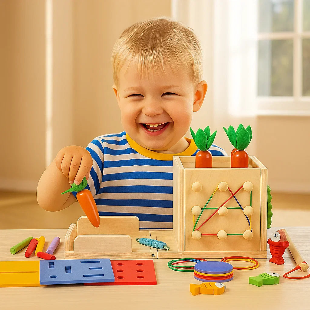 Maliben | 6in1 Montessori Wooden Shapes And Figures Learning Game Cube