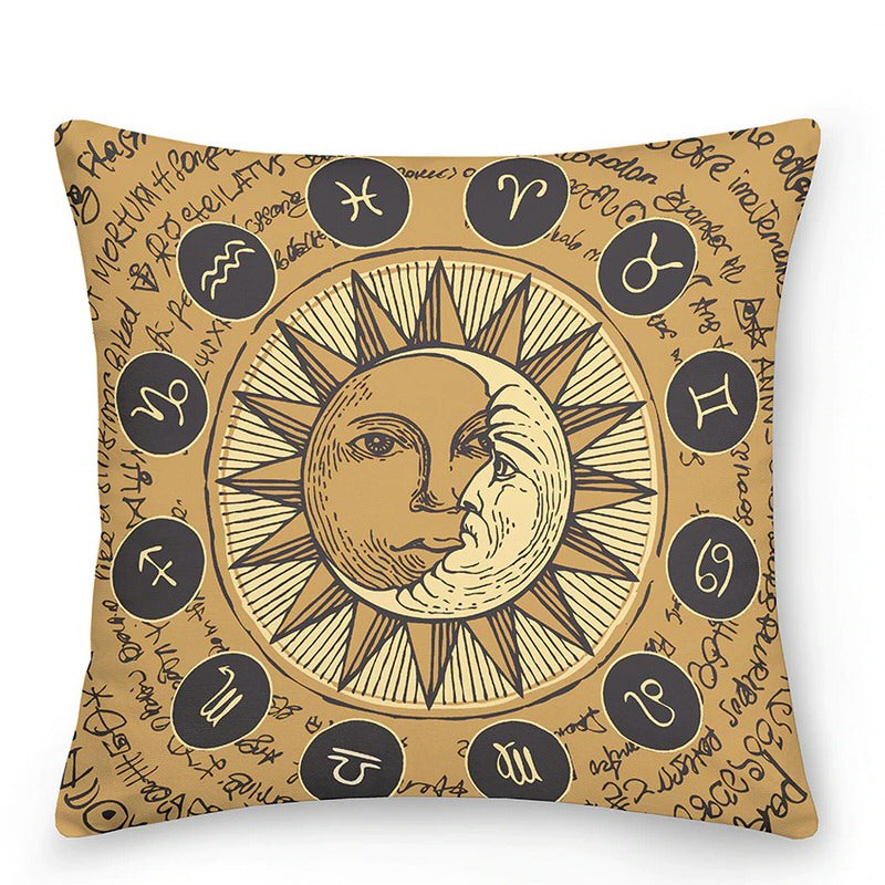 Maliben | Decorative Cushions With Sun And Moon In Astrological Style