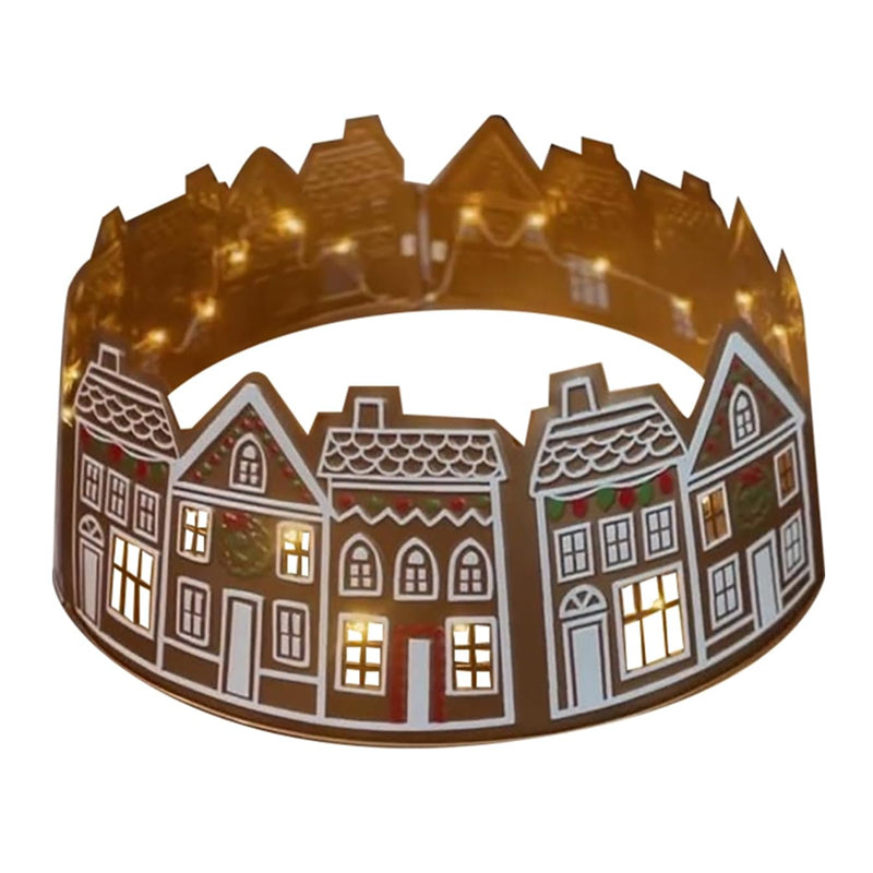 Maliben | LED Gingerbread House Christmas Tree Collar Tree Skirt