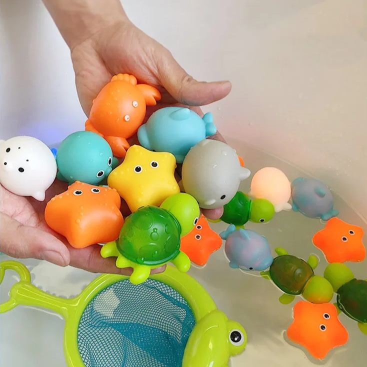 Maliben | Bright Bathing Friends Aqualumi | Interactive Bath Toy From 3 Years | With Light & Color Effects