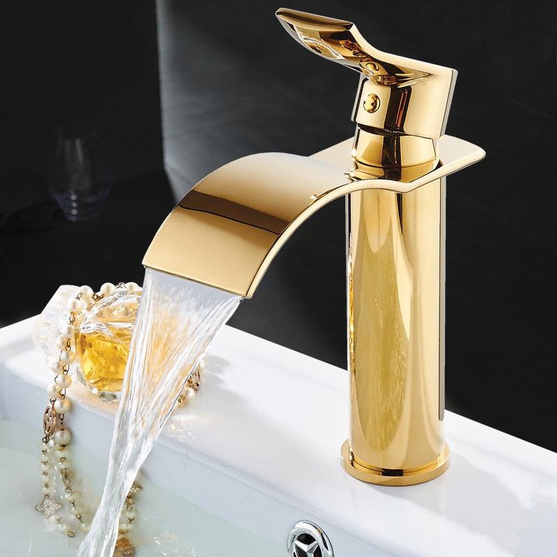 Maliben | Vanity faucet waterfall faucet brass vanity faucet mixer tap