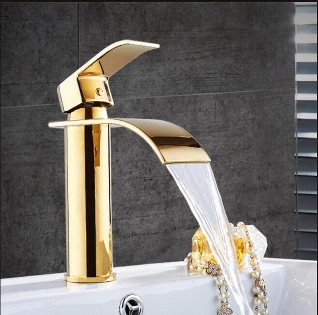 Maliben | Vanity faucet waterfall faucet brass vanity faucet mixer tap
