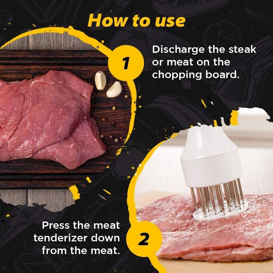 Maliben | 🥩Multi-Function Stainless Steel Quick Press Meat Tenderizer