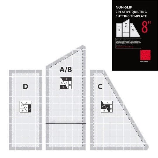 Maliben Quilting Cutting Template Set — Non-Slip Acrylic Guide