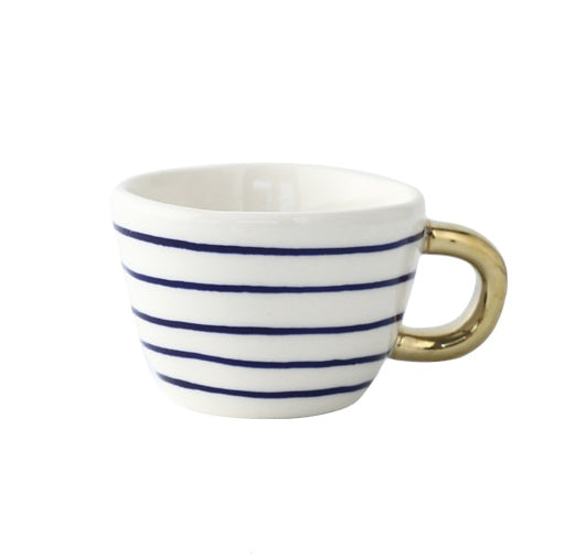 Maliben | Cup with abstract geometric pattern and gold handle