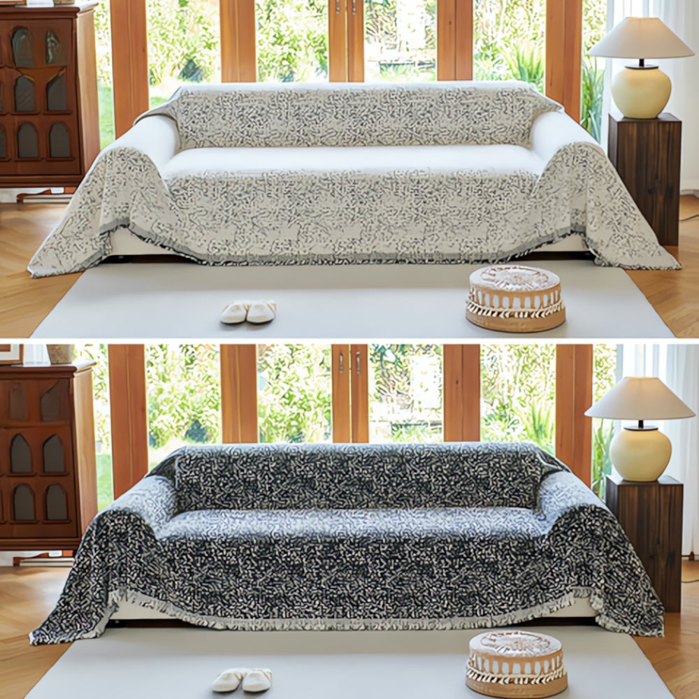 Maliben | Modern Boho Cotton Sofa Cover Reversible Design