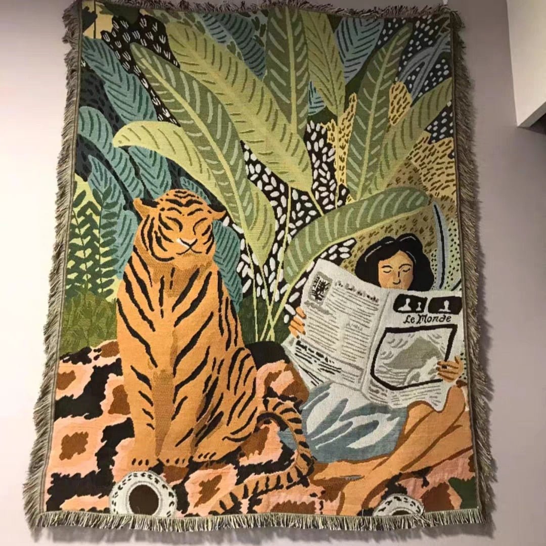 Maliben Boho Style Knitted Blanket