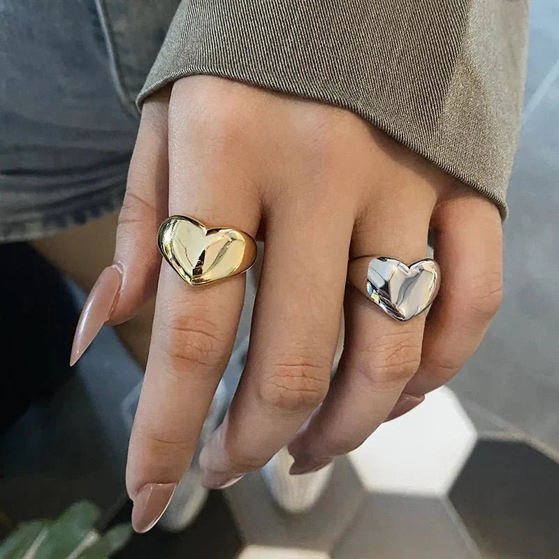 Maliben | Bold Statement Heart Rings
