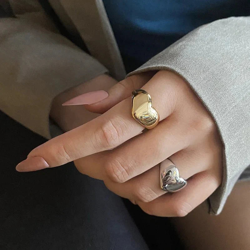 Maliben | Bold Statement Heart Rings