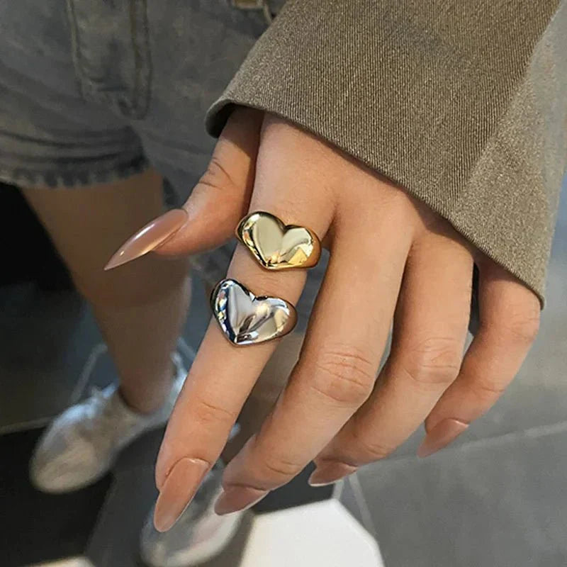 Maliben | Bold Statement Heart Rings