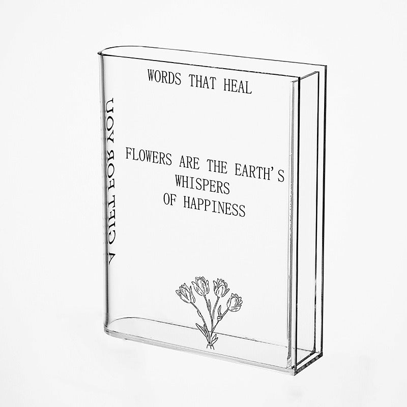 Maliben | Acrylic Book Vase – Modern Decorative Flower Holder