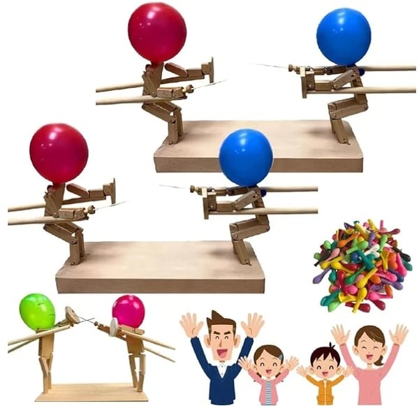 Maliben | Bamboo Playmates | Laughing Together, Playing Together - Wooden Fight Robots