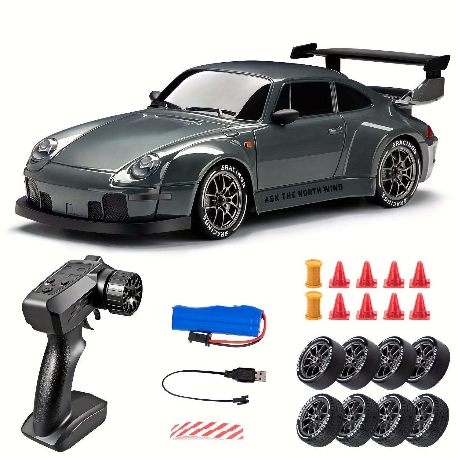 Maliben | Ultimate 1:24 Rc Drift Car With Led Wheels – Rechargeable 4wd Racing Toy
