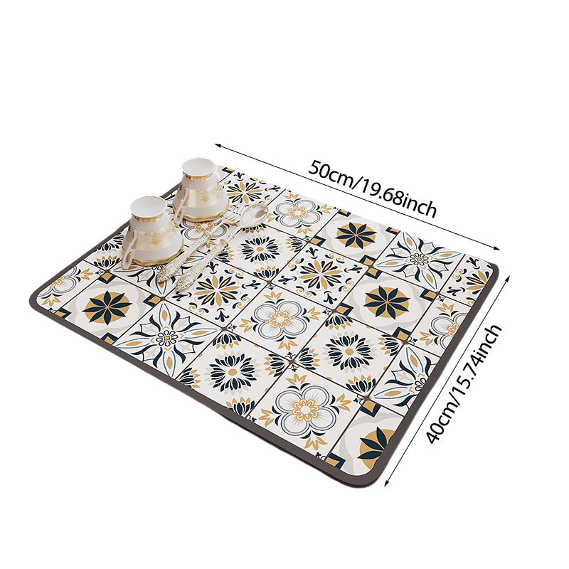 Maliben | Retro Quick-Drying Water-Repelling Mat For Kitchen-Bar-Countertops