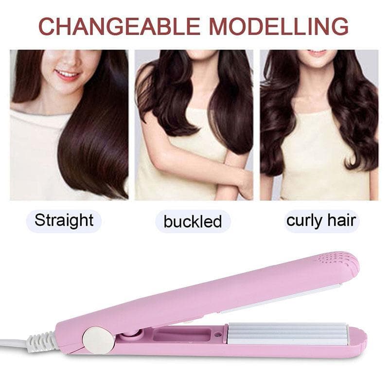 Maliben GlamourWelle Mini Ceramic Curling Iron — 2-in-1 Styler