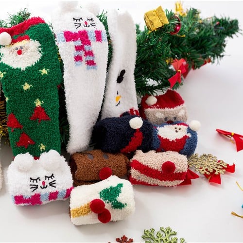 Maliben | Christmas Socks In Gift Box Design | Plush House & Cuddle Socks | Universal Size