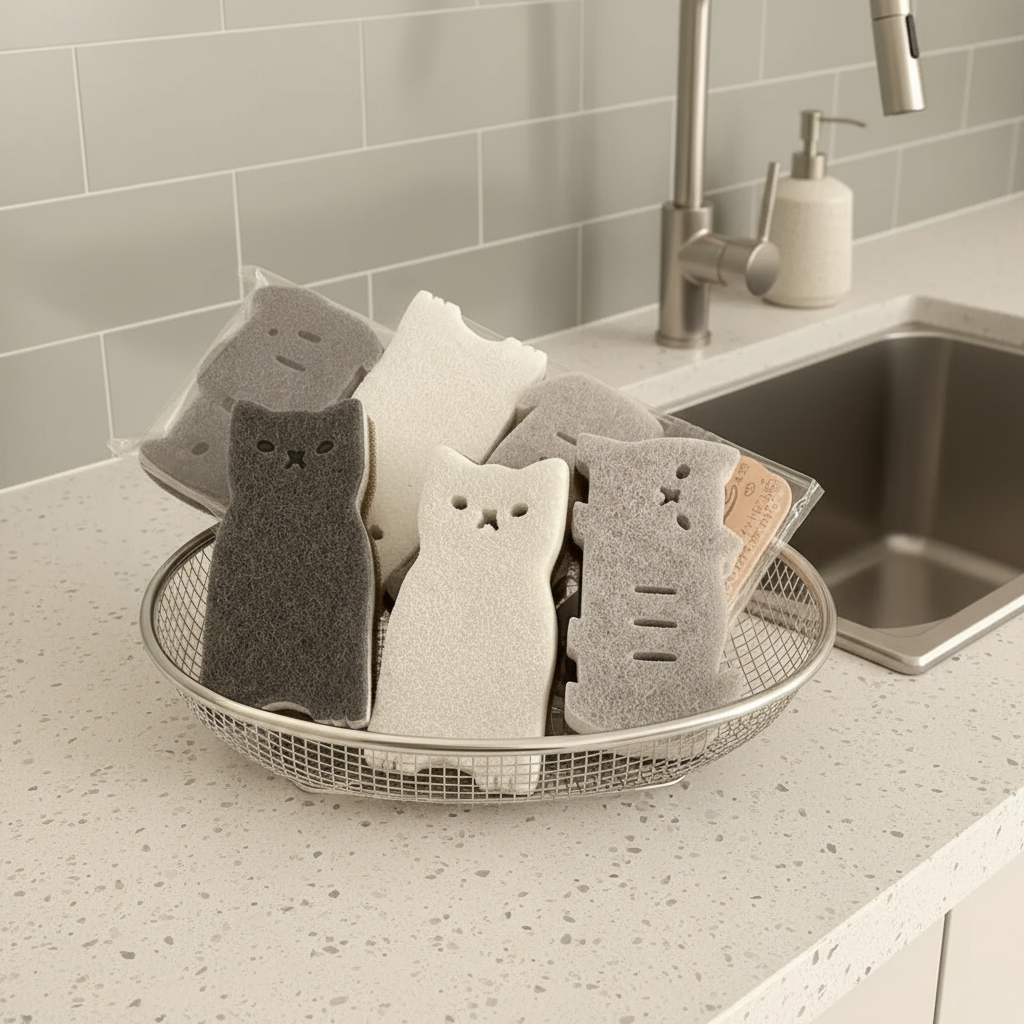 Maliben | Mini Cat Multi-Purpose Cleaning Sponge