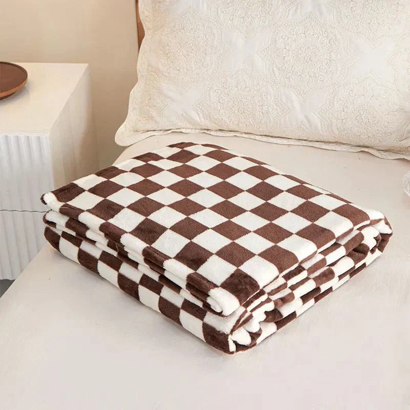 Maliben Classic Checkered Pattern Sofa Blanket