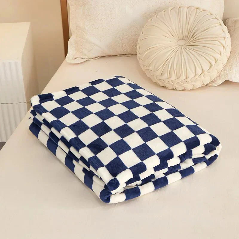 Maliben Classic Checkered Pattern Sofa Blanket