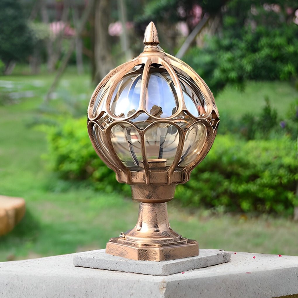 Maliben | Classic Garden Lamp On Pole With Glass Shade
