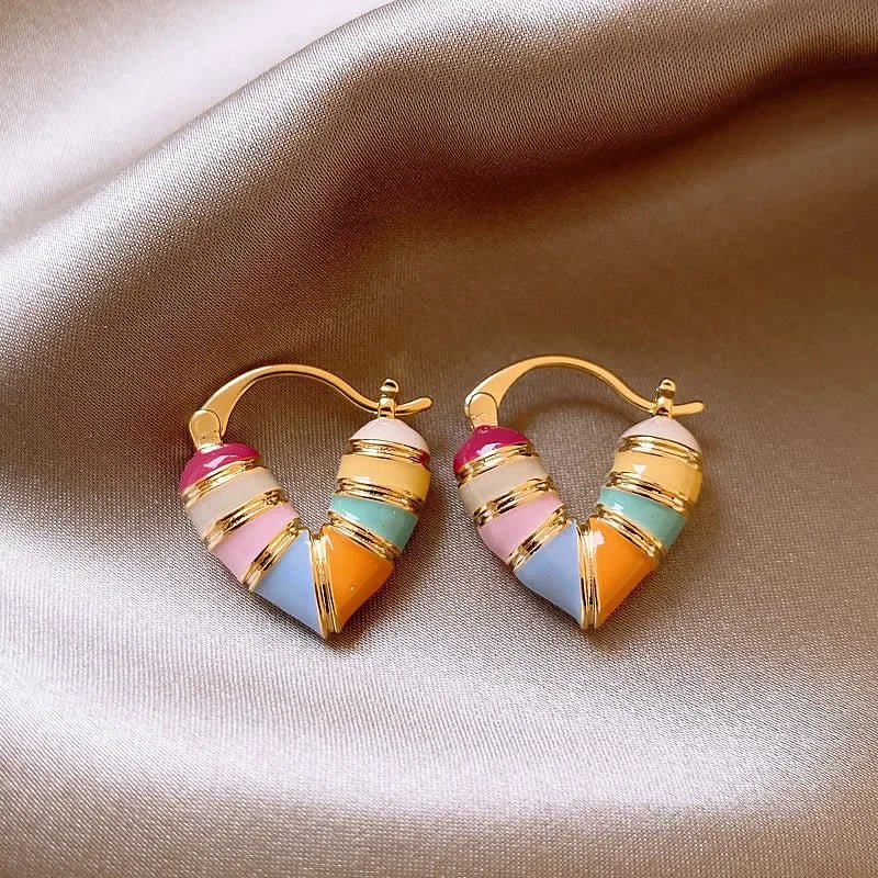 Maliben | Colorful Pastel Heart Earrings